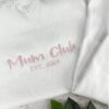 Mum Club Embroidered Jumper / Crewneck White