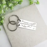 One Love Metal Bar Keychain Set