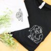 Outline Embroidered Shirt Black and White
