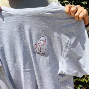 Outline Embroidered Shirt Grey