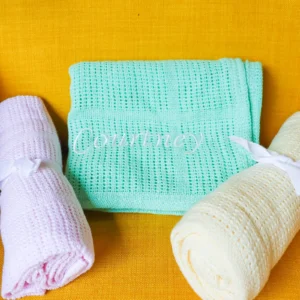 Knitted Baby Blanket Embroidered with Name
