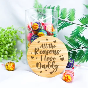 Father's day personalised lolly jar