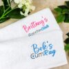 Embroidered Cum or Couchie Rag with Personalised Name