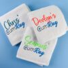 Embroidered Cum or Couchie Rag with Personalised Name