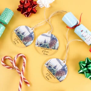 Photo memorial christmas ornament