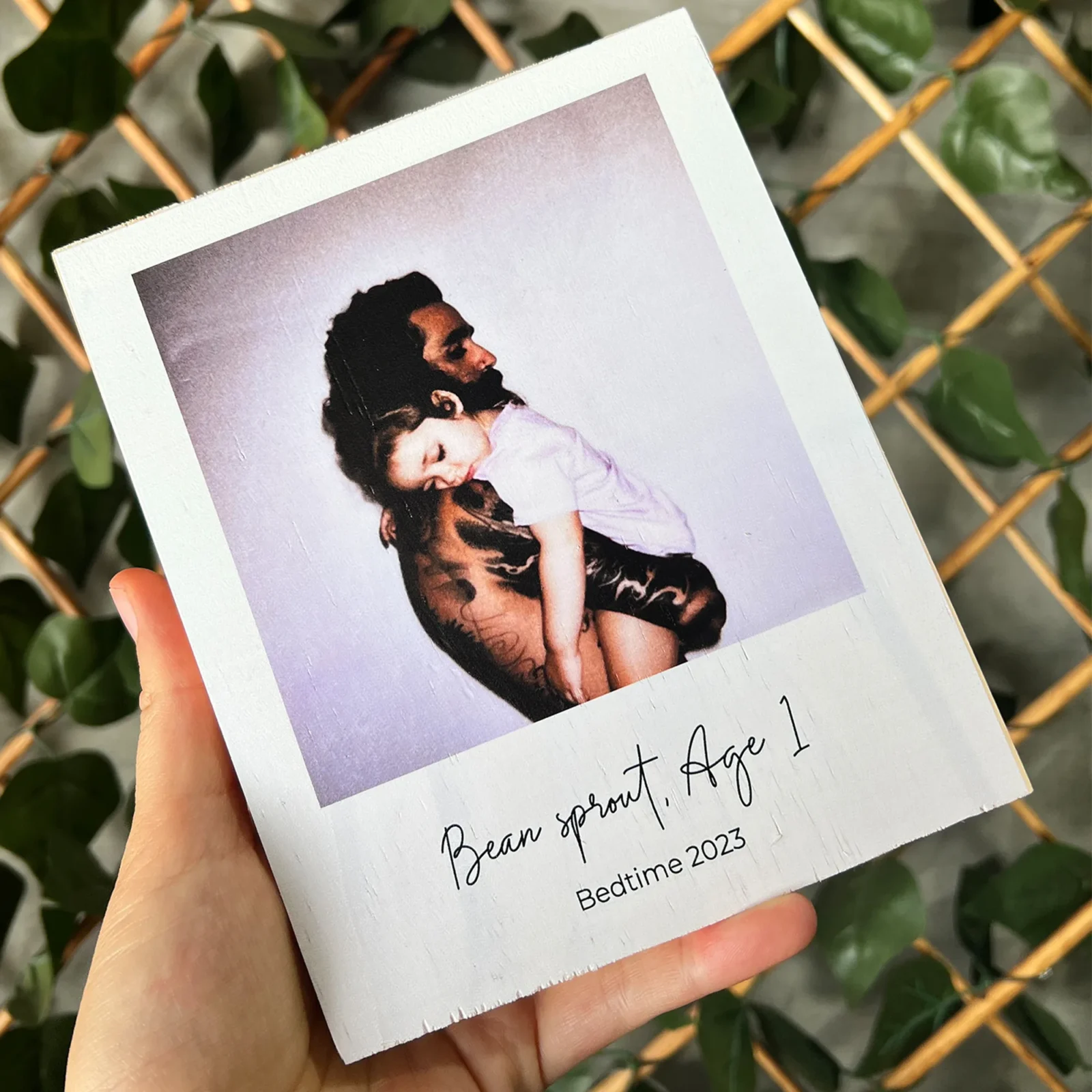 Polaroid wooden personalised photo block