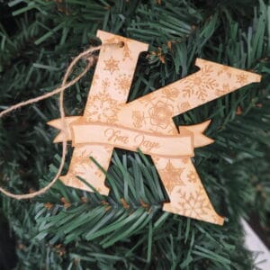 Snowflake letter christmas ornament