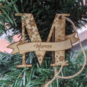 Snowflake letter christmas ornament