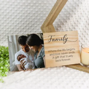 Your message wooden photo block