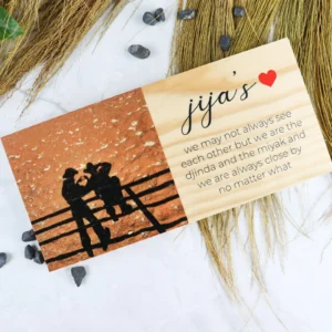 Your message wooden photo block