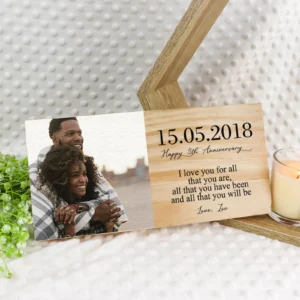 Anniversary wooden photo block