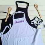 Apron with embroidered name white 298448 | customkings