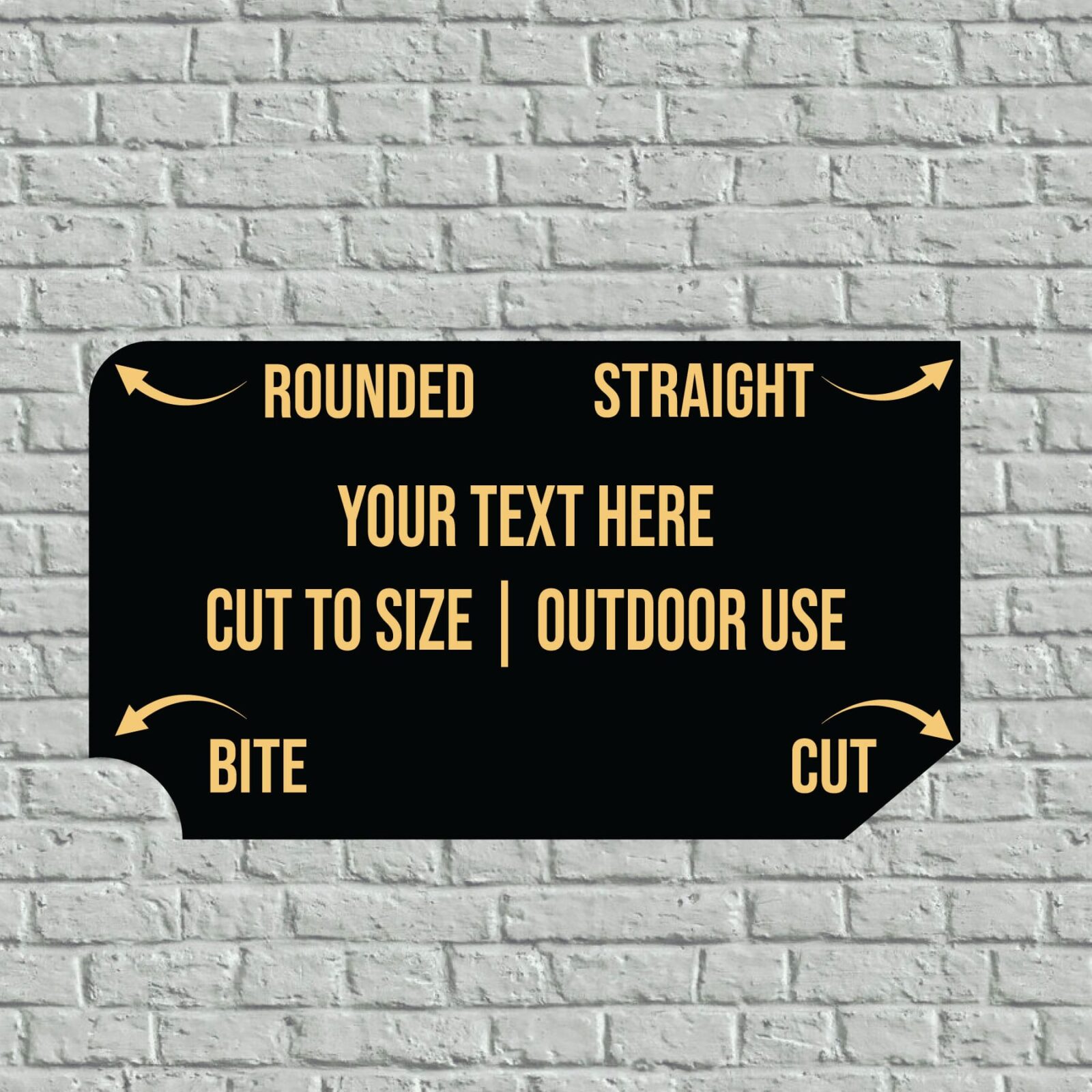 Engraved Plaque for Outdoor Use | Cut to Size Black with Gold Engraving