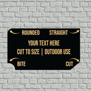 Engraved Plaque for Outdoor Use | Cut to Size Black with Gold Engraving