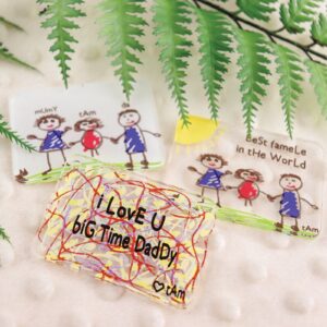 Childhood Scribbled Message Keychain