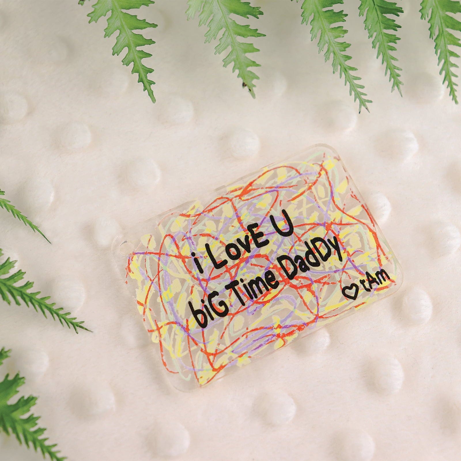 Childhood Scribbled Message Keychain