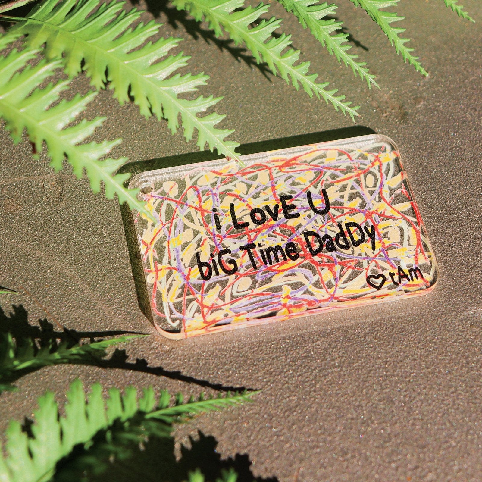 Childhood Scribbled Message Keychain