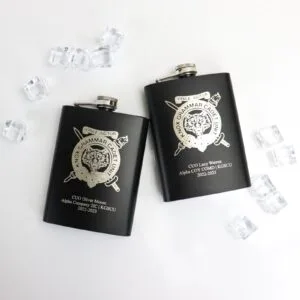 Corporate 8oz Flask with Logo Black