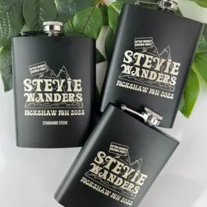 Corporate 8oz Flask with Logo Black