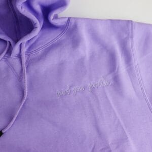 Corporate embroidered hoodie with kangaroo pocket lavender