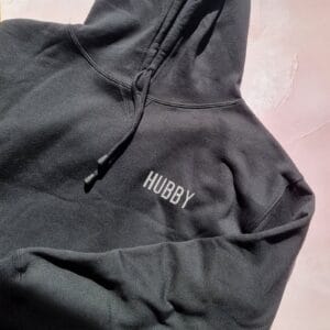 Corporate embroidered hoodie with kangaroo pocket black