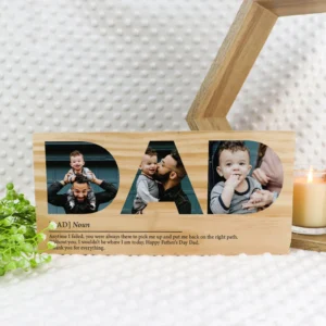 Dad definition wooden photo block