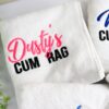 Embroidered Cum or Couchie Rag with Personalised Name