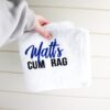 Embroidered Cum or Couchie Rag with Personalised Name