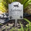 Engraved outdoor pet memorial spike