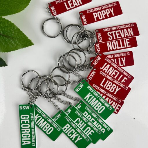 Personalised licence plate keychain