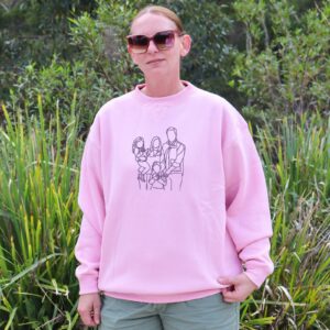 Family Portrait Outline Jumper / Crewneck Bottle Blush Pink