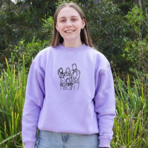 Family Portrait Outline Jumper / Crewneck Bottle Lavender
