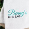 Embroidered Cum or Couchie Rag with Personalised Name