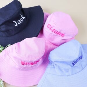 Kids embroidered bucket hat group