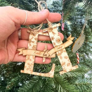 Snowflake letter christmas ornament