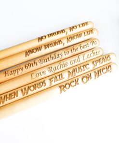 Personalised Engraved Wood Drumsticks Pair