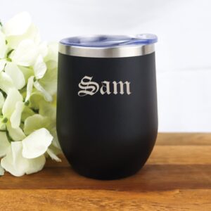 Personalised Stainless Steel Tumbler Black