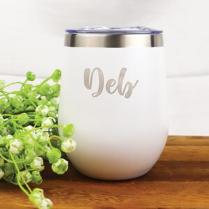 Personalised Stainless Steel Tumbler White