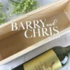 Personalised bride and groom wooden wine box