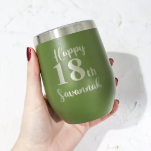 Birthday engraved stainless steel tumbler