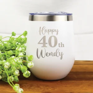 Birthday engraved stainless steel tumbler