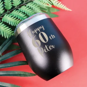 Birthday engraved stainless steel tumbler