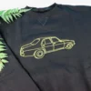 Car outline embroidered jumper / crewneck black