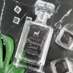 Christmas Spirit Vintage Boxed Decanter Set With Two Glasses