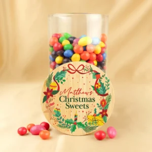 Christmas sweets personalised lolly jar