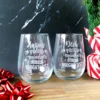 The Naughty List Stemless Wine Glass