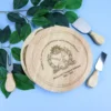Corporate rotating cheese set engraved with logo