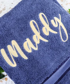 Embroidered Bath Sheet in Royal Blue or White