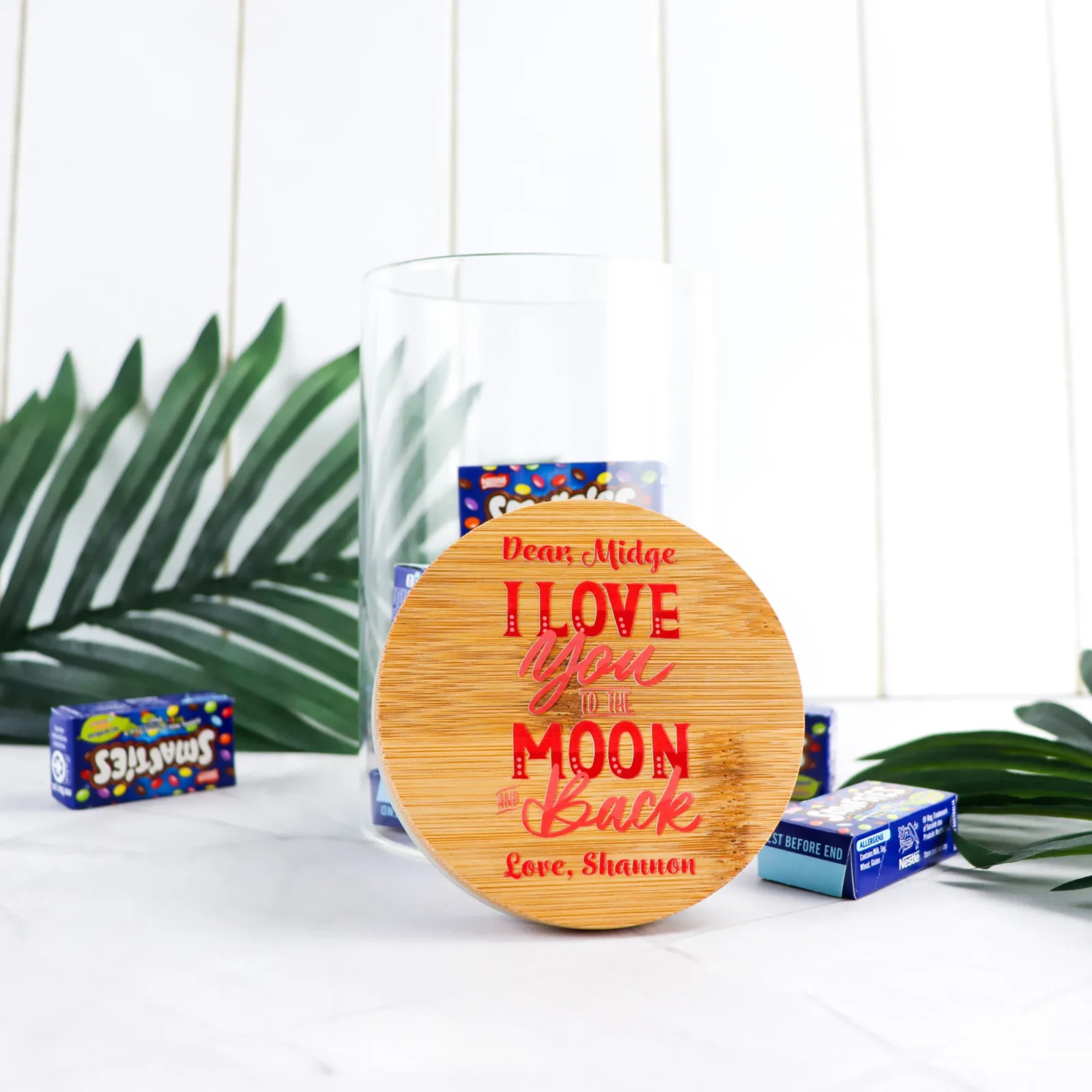 I love you to the moon and back lolly jar