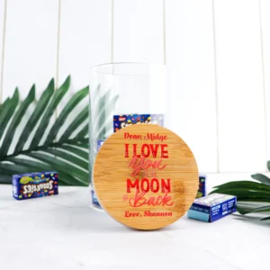 I love you to the moon and back lolly jar